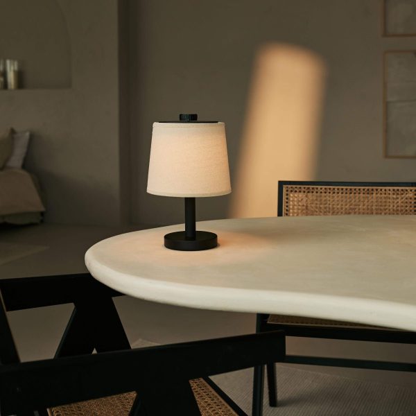 Rover Schwarze Holzlampe - wiederaufladbar, schnurlos und dimmbarer Schatten – Bild 10