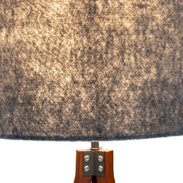 Stehleuchte "FILCO" Ø ca. 45 cm, 147 cm hoch, aus Holz und Kunststoff in Braun und Grau, für E27, für Wohnzimmer, Schlafzimmer und Esszimmer – Bild 9
