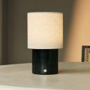 Onoda Black / Nero Marquina - wiederaufladbare Tischlampe Marmor - mit Wäsche austauschbarer Lampenschirm und wiederaufladbares Design