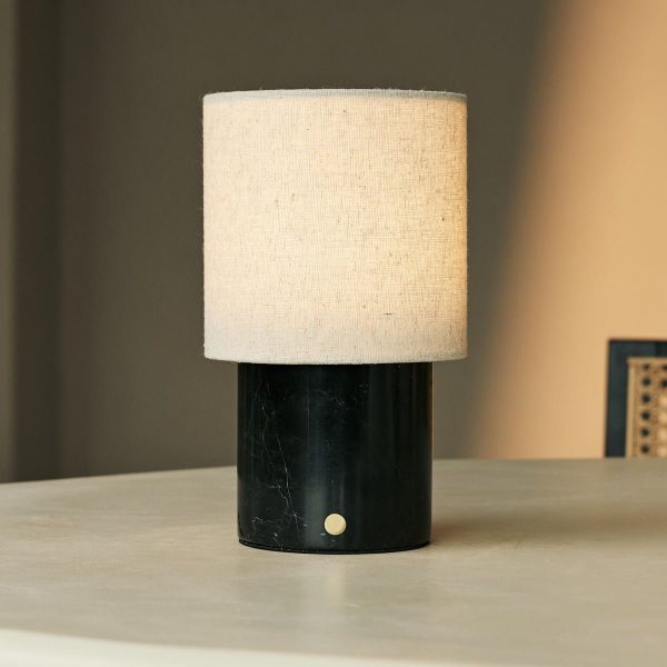 Onoda Black / Nero Marquina - wiederaufladbare Tischlampe Marmor - mit Wäsche austauschbarer Lampenschirm und wiederaufladbares Design – Bild 3