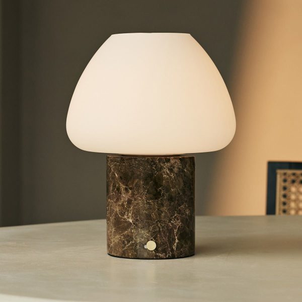 Ostade Braun / Kaiser Dunkel - Einzigartige Marmorlampe mit 3 hellen Farben und Dimmfunktion