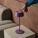 Hugo Violet Lila wiederaufladbarer Tischlampe - stilvoller, dimmbarer Lampe und schnurlos