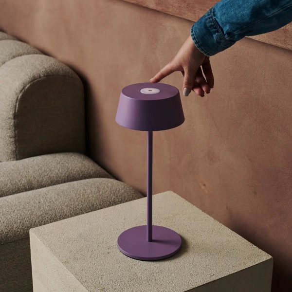 Hugo Violet Lila wiederaufladbarer Tischlampe - stilvoller, dimmbarer Lampe und schnurlos – Bild 13