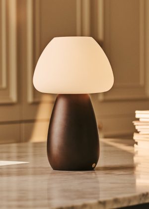 Bären Sie dunkelbraune stilvolle wiederaufladbare Lampe-schnurlos, dimmbar, umweltfreundliches Design