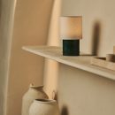 Dou Green / Verde Alpi - Marmor wiederaufladbare Tischlampe - Schnurloses, 3 Lichtmodi und mit Wellenlampenschatten mit Leinen
