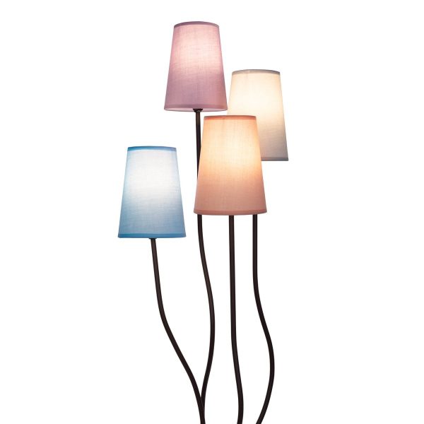 Textilstehleuchte 4-flammig "BOHO" bunt, Stehlampe mit bunten Schirmen, mit E14-Fassung, für Esszimmer, Wohnzimmer, Diele oder Büro, 140 cm hoch – Bild 9
