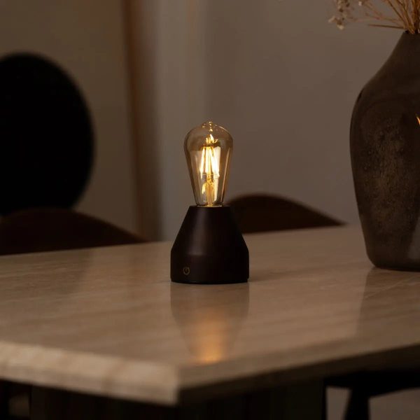 Zavi Dunkelbraune wiederaufladbare LED-Tischlampe – kabellos, dimmbar, 80-Stunden-Akku – Bild 6