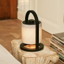 Flussschwarz & grau Holz wiederaufladbare Lampe - dimmbares und schnurloses Licht