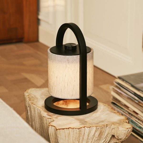Flussschwarz & grau Holz wiederaufladbare Lampe - dimmbares und schnurloses Licht – Bild 12