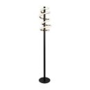LED-Stehleuchte "BELLEZA", moderne Stehlampe aus Metall und Kunststoff in Schwarz, Gold und Weiß, mit fest verbauten LEDs, 140 hoch, Beleuchtung für Wohnzimmer, Esszimmer, Schlafzimmer oder Büro.