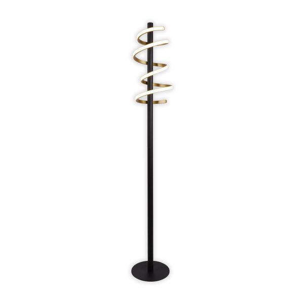 LED-Stehleuchte "BELLEZA", moderne Stehlampe aus Metall und Kunststoff in Schwarz, Gold und Weiß, mit fest verbauten LEDs, 140 hoch, Beleuchtung für Wohnzimmer, Esszimmer, Schlafzimmer oder Büro. – Bild 5