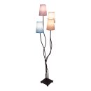 Textilstehleuchte 4-flammig "BOHO" bunt, Stehlampe mit bunten Schirmen, mit E14-Fassung, für Esszimmer, Wohnzimmer, Diele oder Büro, 140 cm hoch