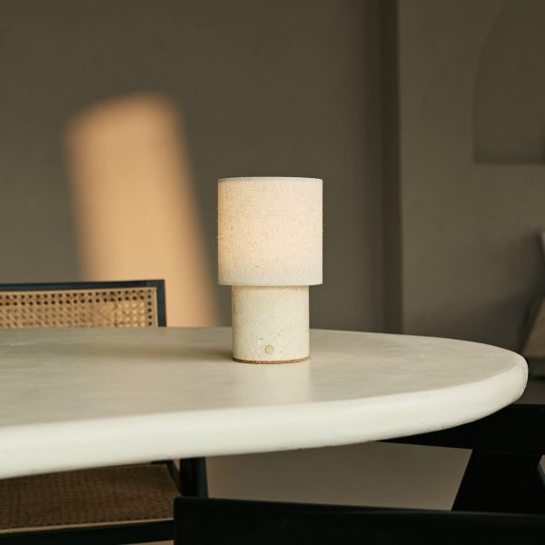 Onoda Beige / Travertino Classico - Travertin -wiederaufladbare Tischlampe - mit Wäsche austauschbarer Lampenschirm und wiederaufladbares Design – Bild 4