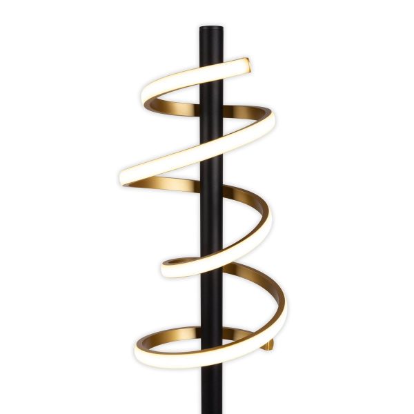 LED-Stehleuchte "BELLEZA", moderne Stehlampe aus Metall und Kunststoff in Schwarz, Gold und Weiß, mit fest verbauten LEDs, 140 hoch, Beleuchtung für Wohnzimmer, Esszimmer, Schlafzimmer oder Büro. – Bild 9
