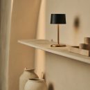 David Black & Gold wiederaufladbare Tischlampe 2 in 1 mit einstellbarer Höhe - dimmbar und kabellos mit 120 Stunden Akku