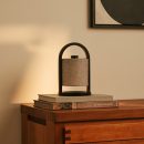 Flussschwarz & grau Holz wiederaufladbare Lampe - dimmbares und schnurloses Licht