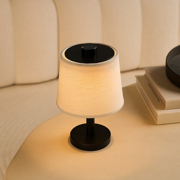 Rover Schwarze Holzlampe - wiederaufladbar, schnurlos und dimmbarer Schatten – Bild 9