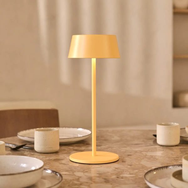 Hugo Amber Yellow Wiederaufladbare Tischlampe aus Eisen – dimmbar, stilvoll und kabellos – Bild 13