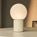 Metsu Beige / Travertino Classico - Klassische Travertin -wiederaufladbare Tischlampe mit 3 hellen Farben und Dimmfunktion