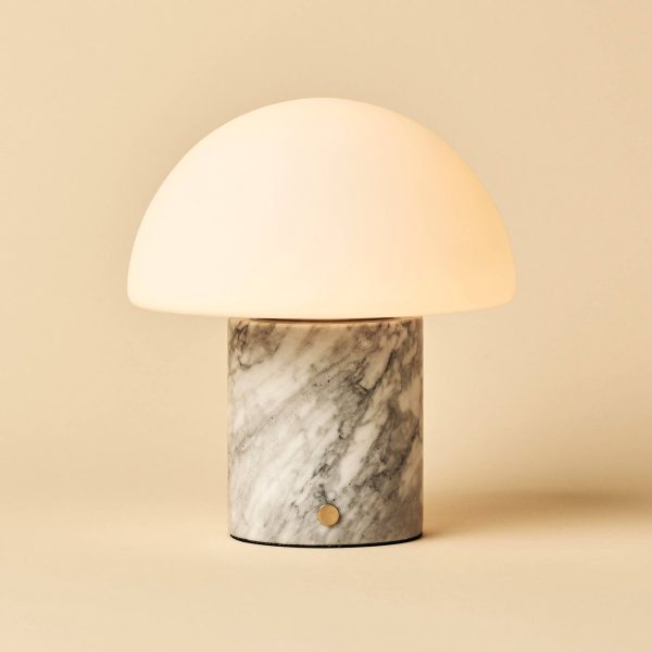 Maris White / Bianco Statuarietto - Klassische Marmorlampe mit 3 hellen Farben und Dimmfunktion
