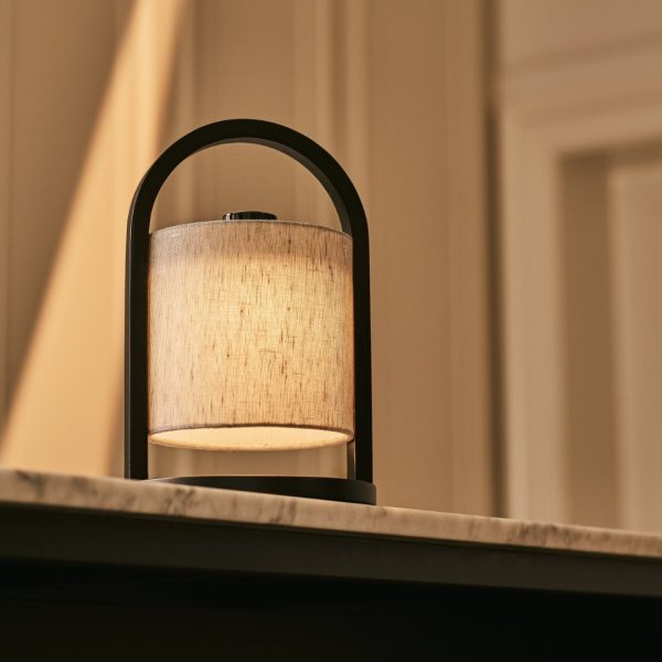 Flussschwarz & grau Holz wiederaufladbare Lampe - dimmbares und schnurloses Licht – Bild 9