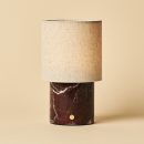 Onoda Red / Rosso Levanto - Marmor wiederaufladbare Tischlampe - mit Wäsche austauschbarer Lampenschatten & wiederaufladbares Design