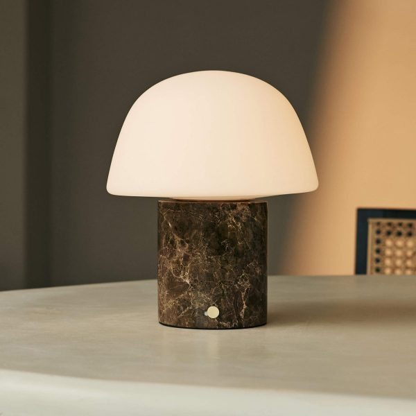 Maes Brown / Emperador Dark - Eleganter Marmor wiederaufladbarer Tischlampe, bis zu 120 Stunden Beleuchtung, stilvoll und funktional – Bild 3