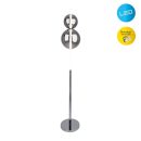 LED Stehleuchte "NOVA" Stehlampe mit Dimmfunktion aus chromfarbenem Metall, Kunststoff und Rauchglas, mit fest verbauten LEDs , ca 150 cm hoch