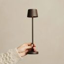 Vondel Mokka Brown wiederaufladbar und schnurloses Lampe perfekt für die Hotellerie - drahtlos wiederaufladbar über Ladestation