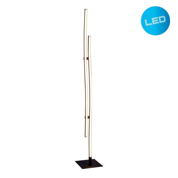 LED Stehleuchte "ONDA" h: 130cm, Stehleuchte, Metall und Kunststoff in Schwarz, integrierte LED, Beleuchtung für Wohnzimmer, Esszimmer oder Büro – Bild 2
