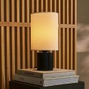 Kiko Black Tischlampe – Gemütliche Schreibtischlampe in Schwarz und Beige mit E27-Fassung