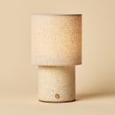 Onoda Beige / Travertino Classico - Travertin -wiederaufladbare Tischlampe - mit Wäsche austauschbarer Lampenschirm und wiederaufladbares Design