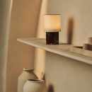 Dou Red / Rosso Levanto - Marmor wiederaufladbare Tischlampe - Schnurloses, 3 Lichtmodi und mit Leinenwechselschildlampenschatten