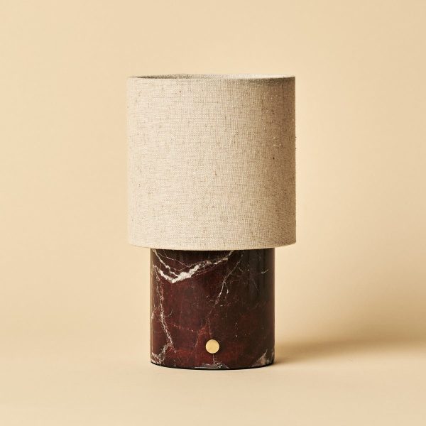 Onoda Red / Rosso Levanto - Marmor wiederaufladbare Tischlampe - mit Wäsche austauschbarer Lampenschatten & wiederaufladbares Design – Bild 4