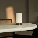 Luna Marmor wiederaufladbare Tischlampe in 3D-gedrucktem Porzellan-schnurlos, dimmbar und bis zu 100 Stunden Licht