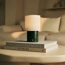 Dou Green / Verde Alpi - Marmor wiederaufladbare Tischlampe - Schnurloses, 3 Lichtmodi und mit Wellenlampenschatten mit Leinen