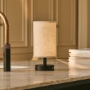 Ben Black Holztischlampe-wiederaufladbar, dimmbar, USB-C-Antrieb