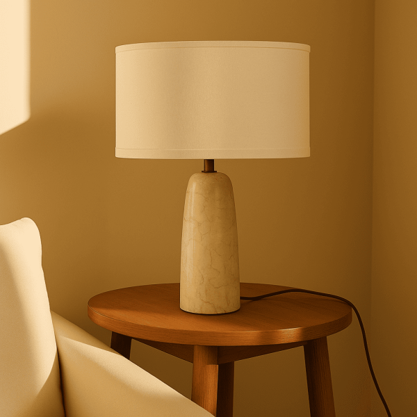 Charlotte Marmorlampe mit Baumwollschirm – Elegante Beleuchtung für Ihr Zuhause – Bild 11