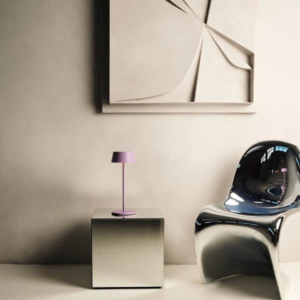 Hugo Violet Lila wiederaufladbarer Tischlampe - stilvoller, dimmbarer Lampe und schnurlos – Bild 9