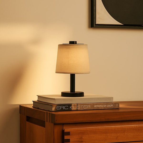 Rover Schwarze Holzlampe - wiederaufladbar, schnurlos und dimmbarer Schatten – Bild 4