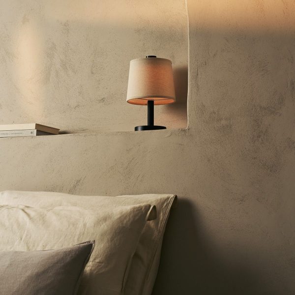 Rover Schwarze Holzlampe - wiederaufladbar, schnurlos und dimmbarer Schatten – Bild 3