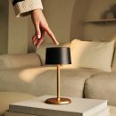 David Black & Gold wiederaufladbare Tischlampe 2 in 1 mit einstellbarer Höhe - dimmbar und kabellos mit 120 Stunden Akku