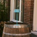 Hugo Amsterdams blaue wiederaufladbare Tischlampe aus Eisen – dimmbar, stilvoll und kabellos