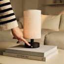 Ben Black Holztischlampe-wiederaufladbar, dimmbar, USB-C-Antrieb