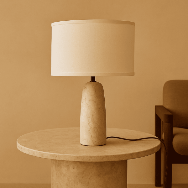 Charlotte Marmorlampe mit Baumwollschirm – Elegante Beleuchtung für Ihr Zuhause – Bild 16