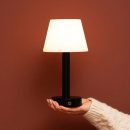 Zoë schwarze wiederaufladbare Tischlampe aus Holz | Dimmbar und tragbar | 80 Stunden Akkulaufzeit