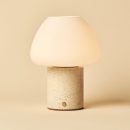 Ostade Beige / Travertino Classico - Einzigartige Travertin -wiederaufladbare Tischlampe mit 3 hellen Farben und Dimmfunktion