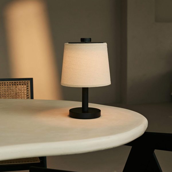 Rover Schwarze Holzlampe - wiederaufladbar, schnurlos und dimmbarer Schatten – Bild 13