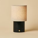 Onoda Black / Nero Marquina - wiederaufladbare Tischlampe Marmor - mit Wäsche austauschbarer Lampenschirm und wiederaufladbares Design