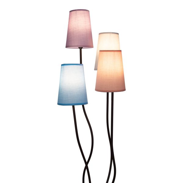 Textilstehleuchte 4-flammig "BOHO" bunt, Stehlampe mit bunten Schirmen, mit E14-Fassung, für Esszimmer, Wohnzimmer, Diele oder Büro, 140 cm hoch – Bild 7